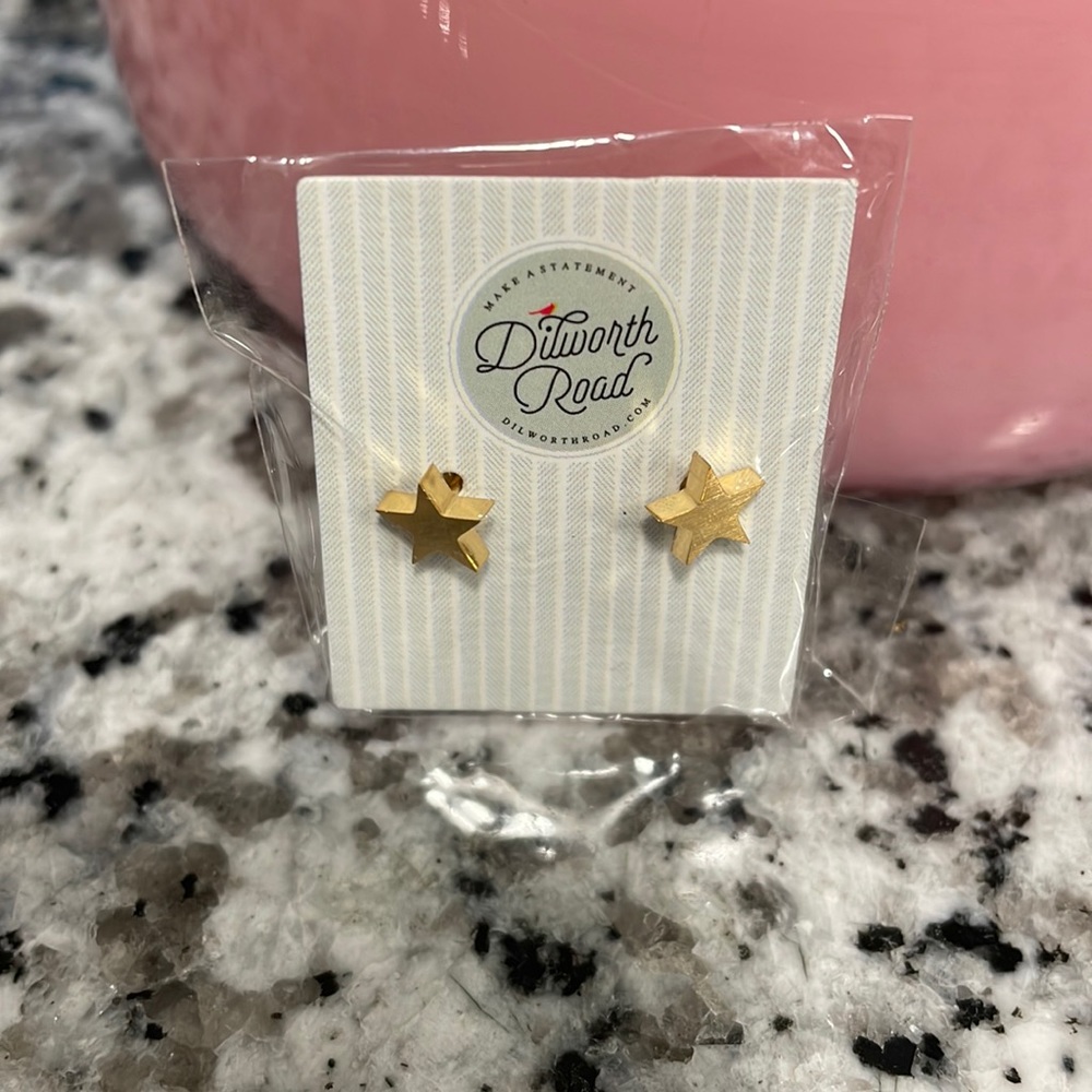 NWT Gold star earrings